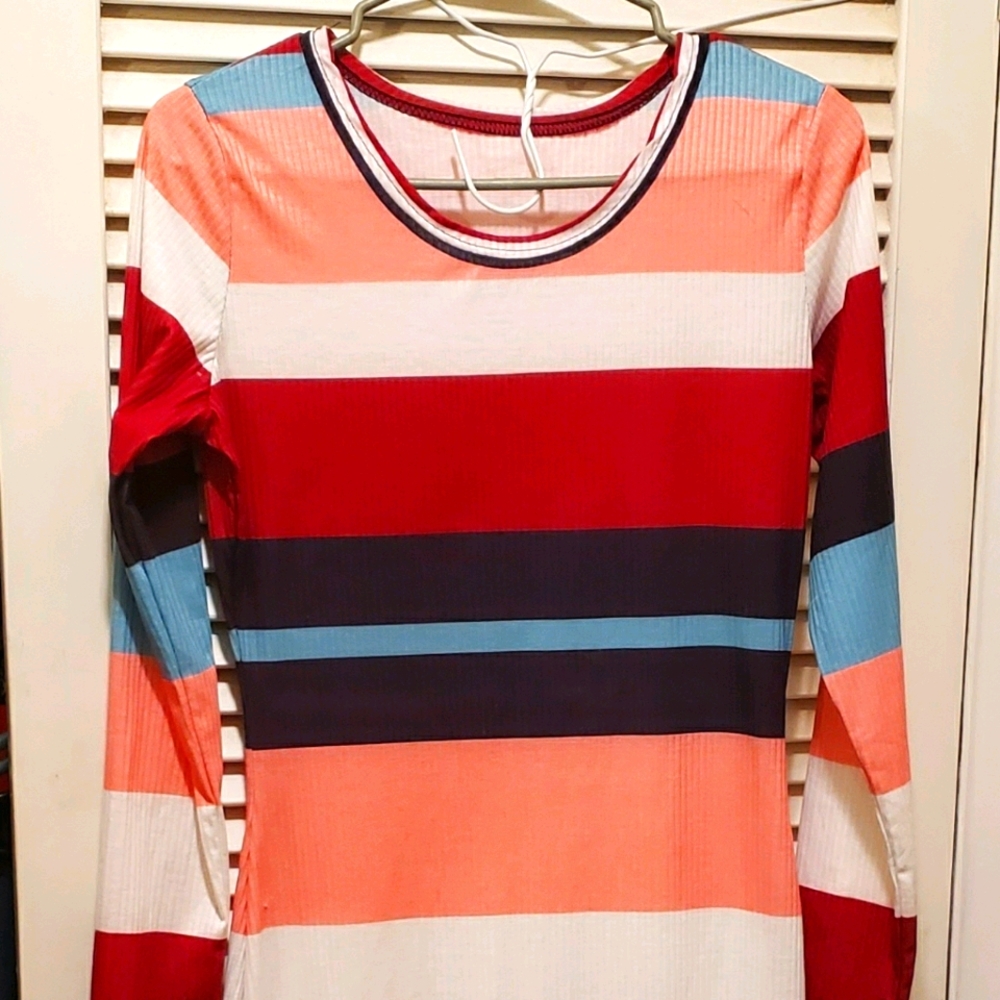 Multi-colored Striped Maxi Dress